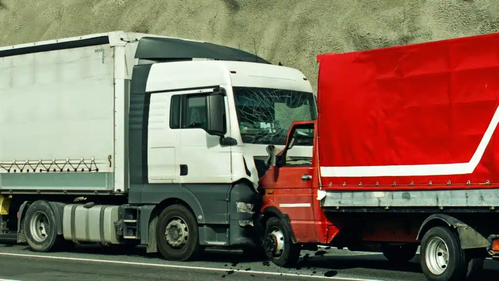 Truck involved in freeway accident