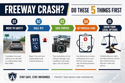 Attorney guiding victims after a freeway accident in California