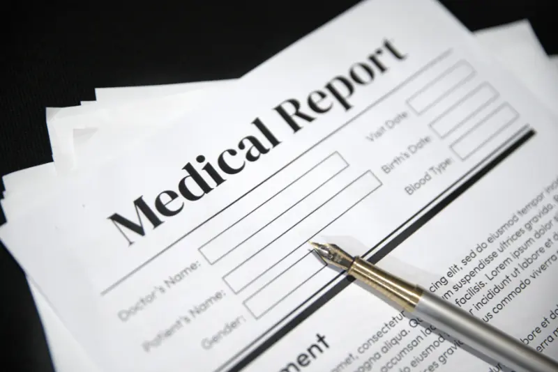 Medical records for a freeway injury case